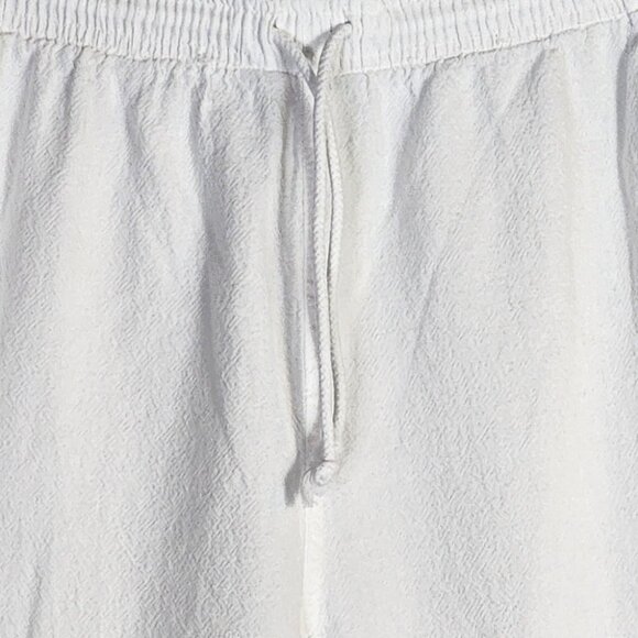Cottonseed Casual Wear White Drawstring Elastic Waist Wide Leg Crop Pants Size L - Picture 4 of 16